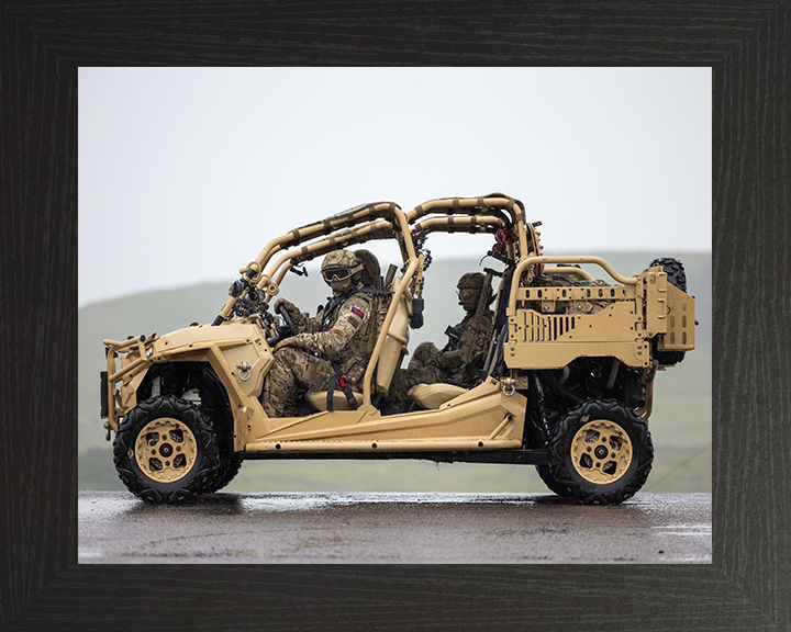 Royal Marine Commandos on a Polaris MRZR-D4 Photo Print Hampshire Prints 10 x 8 Black Frame No
