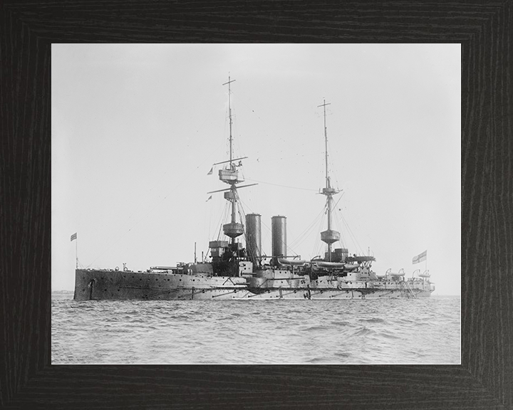 HMS Albemarle (1901) Royal Navy Pre Dreadnought Battleship Port Side View Photo Print Wall Art Naval Decor Posters, Prints, & Visual Artwork Hampshire Prints 10 x 8 Black Frame No