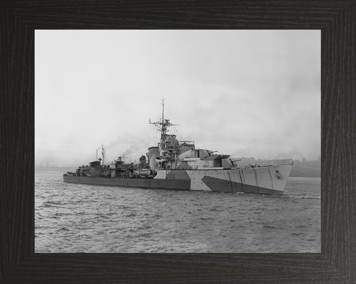 HMS Zambesi (R66) Photo Print - River Mersey 1944 - Royal Navy Z Class Destroyer Hampshire Prints 10 x 8 Black Frame No