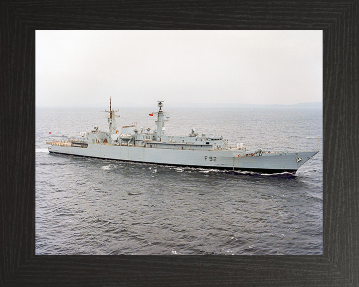 HMS Boxer (F92) Royal Navy Type 22 Frigate Underway Photo Print Wall Art Decor Posters, Prints, & Visual Artwork Hampshire Prints 10 x 8 Black Frame No