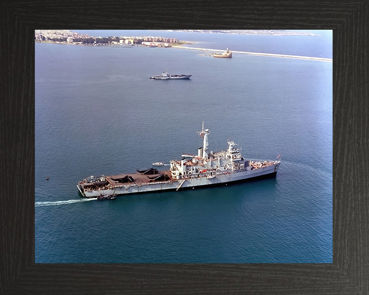 HMS Intrepid (L11) Photo Print - Starboard View - Royal Navy Fearless Class Amphibious Ship Hampshire Prints 10 x 8 Black Frame No