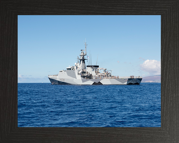 HMS Spey (P234) Photo Print - Honolulu 2021 - Royal Navy River Class Patrol Vessel Hampshire Prints 10 x 8 Black Frame No