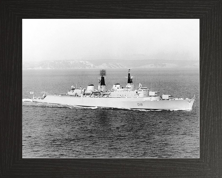 HMS Antrim (D18) Royal Navy County Class Destroyer Underway Photo Print Wall Art Decor Posters, Prints, & Visual Artwork Hampshire Prints 10 x 8 Black Frame No