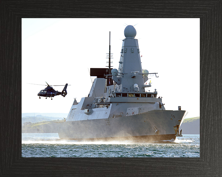 HMS Daring (D32) Photo Print - Off Plymouth 2010 - Royal Navy Type 45 Destroyer Posters, Prints, & Visual Artwork Hampshire Prints 10 x 8 Black Frame No