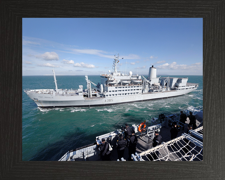 RFA Fort Rosalie (A385) Photo Print - RAS 2007 - Royal Fleet Auxiliary Fort Rosalie Class Ship Posters, Prints, & Visual Artwork Hampshire Prints 10 x 8 Black Frame No