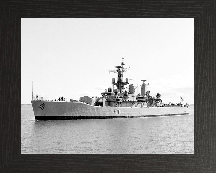 HMS Aurora (F10) Royal Navy Leander Class Frigate Entering Harbour Photo Print Wall Art Decor Posters, Prints, & Visual Artwork Hampshire Prints 10 x 8 Black Frame No