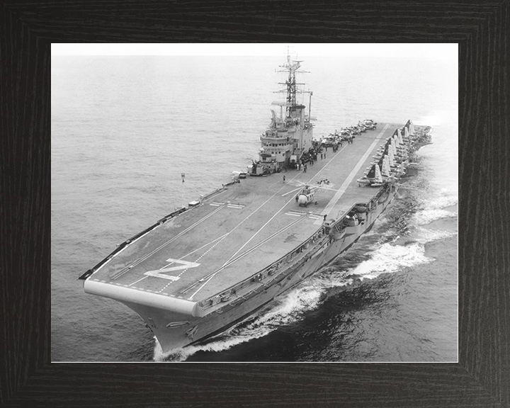 HMS Albion (R07) Royal Navy Centaur Class Carrier Underway Photo Print Wall Art Naval Decor Posters, Prints, & Visual Artwork Hampshire Prints 10 x 8 Black Frame No