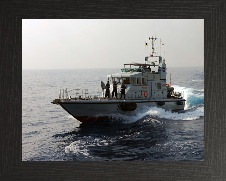 HMS Dasher (P280) Photo Print - Cyprus 2006 - Royal Navy Archer Class P2000 Patrol Vessel Posters, Prints, & Visual Artwork Hampshire Prints 10 x 8 Black Frame No