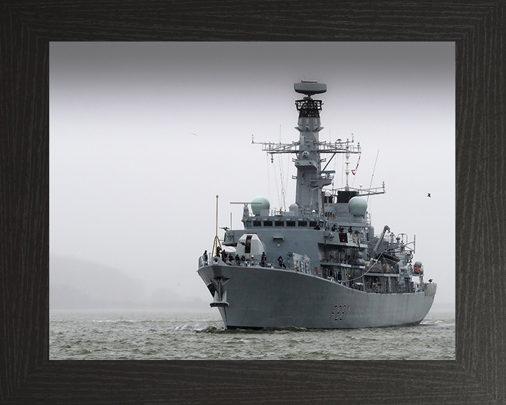HMS Argyll (F231) Photo Print - Sails After Refit 2017 - Royal Navy Type 23 Frigate Posters, Prints, & Visual Artwork Hampshire Prints 10 x 8 Black Frame No