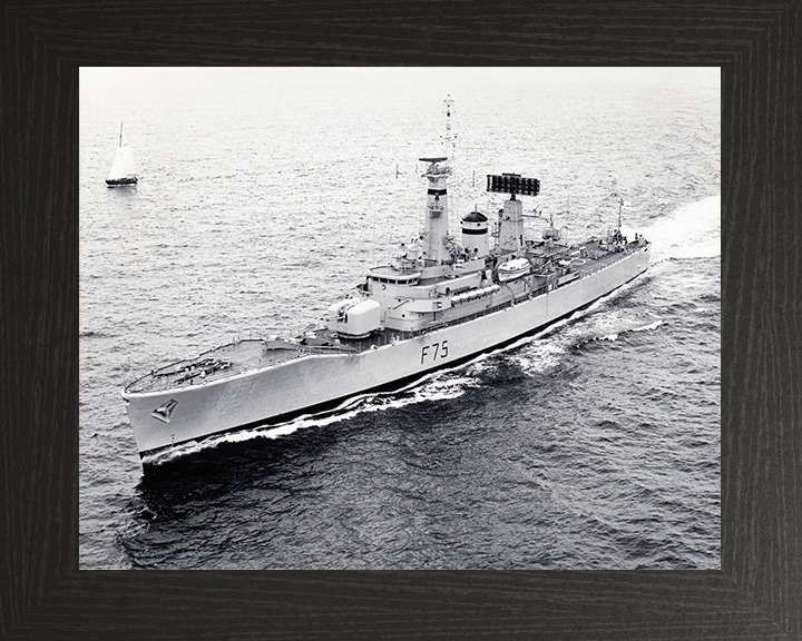 HMS Charybdis (F75) Royal Navy Leander Class Frigate High Port Bow View Photo Print Wall Art Decor Posters, Prints, & Visual Artwork Hampshire Prints 10 x 8 Black Frame No