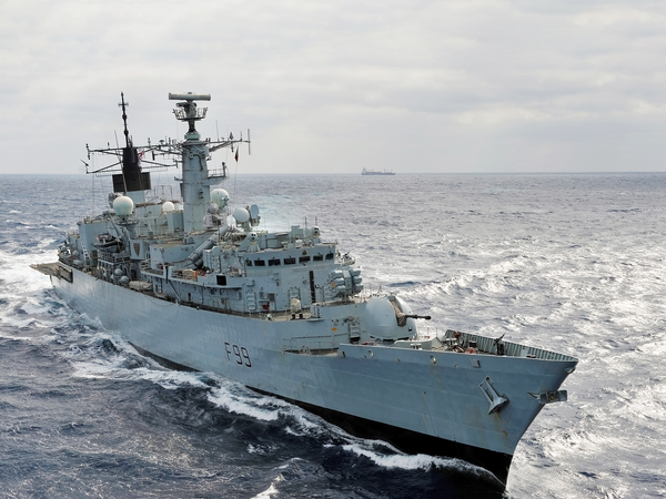 HMS Cornwall F99 Type 22 Frigate Starboard Bow View