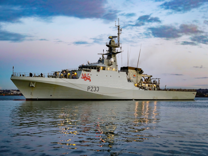 HMS Tamar P233 River Class Patrol Vessel January 2021 Port Beam Photo Print - Posters, Prints, & Visual Artwork - by Hampshire Prints (image 1 of 9)