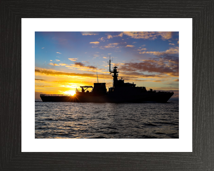 HMS Tamar P233 River Class Patrol Vessel January 2021 Silhouette Sunset Photo Print - Posters, Prints, & Visual Artwork - by Hampshire Prints (image 2 of 9)