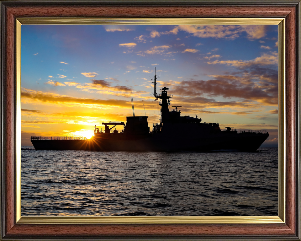 HMS Tamar P233 River Class Patrol Vessel January 2021 Silhouette Sunset Photo Print - Posters, Prints, & Visual Artwork - by Hampshire Prints (image 9 of 9)