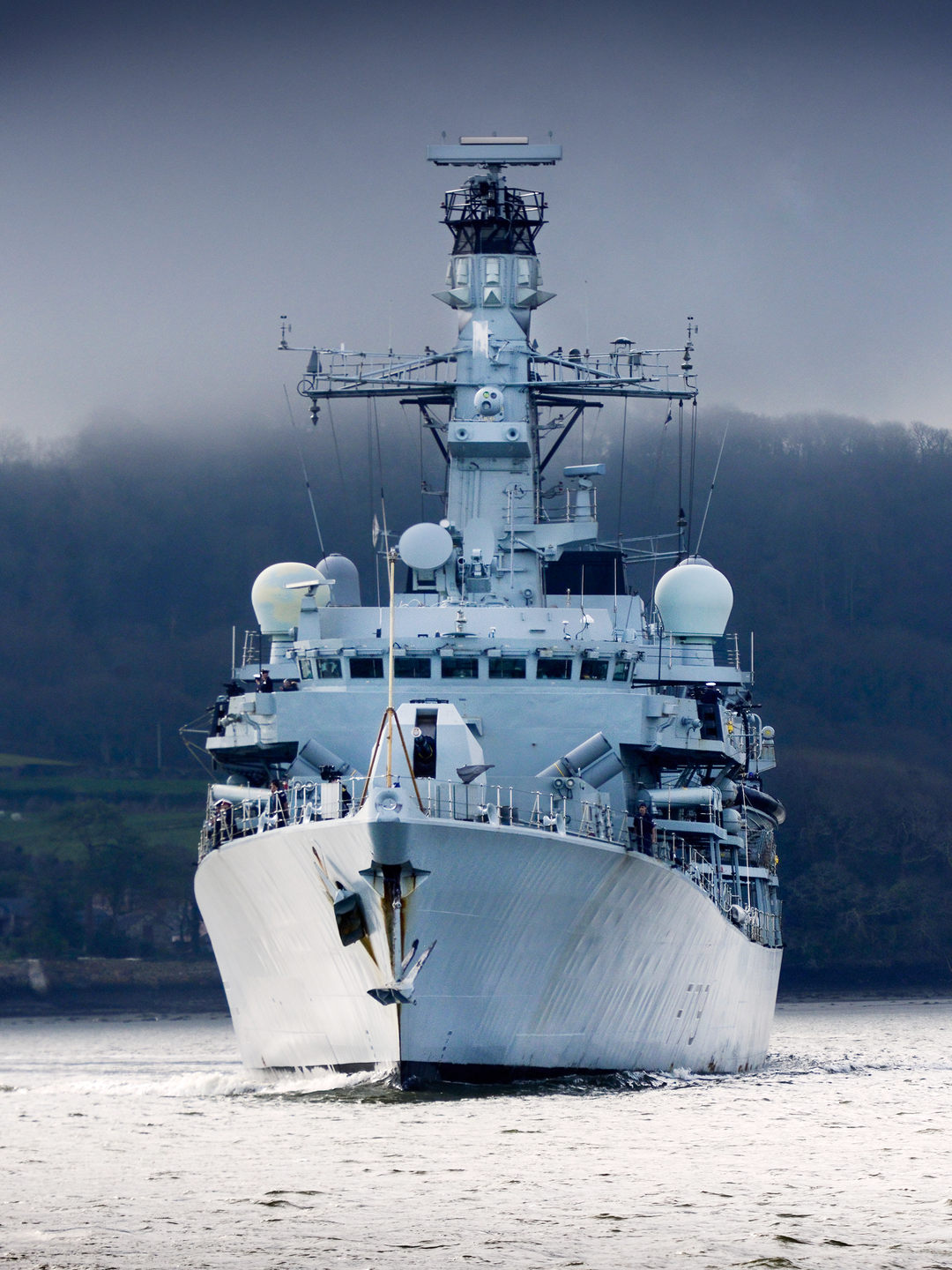 HMS Portland F79 Type 23 Frigate March 2017 Low Bow View Photo Print - Posters, Prints, & Visual Artwork - by Hampshire Prints (image 1 of 9)