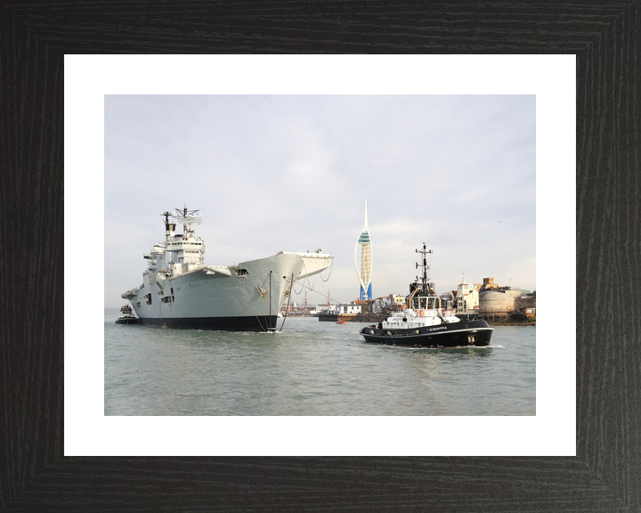 HMS Illustrious (R06) Royal Navy Invincible Class Aircraft Carrier Leaving Portsmouth Photo Print Wall Art Decor - Posters, Prints, & Visual Artwork - by Hampshire Prints (image 2 of 9)