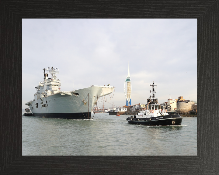 HMS Illustrious (R06) Royal Navy Invincible Class Aircraft Carrier Leaving Portsmouth Photo Print Wall Art Decor - Posters, Prints, & Visual Artwork - by Hampshire Prints (image 3 of 9)