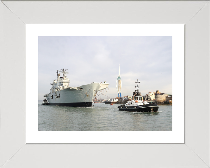 HMS Illustrious (R06) Royal Navy Invincible Class Aircraft Carrier Leaving Portsmouth Photo Print Wall Art Decor - Posters, Prints, & Visual Artwork - by Hampshire Prints (image 4 of 9)