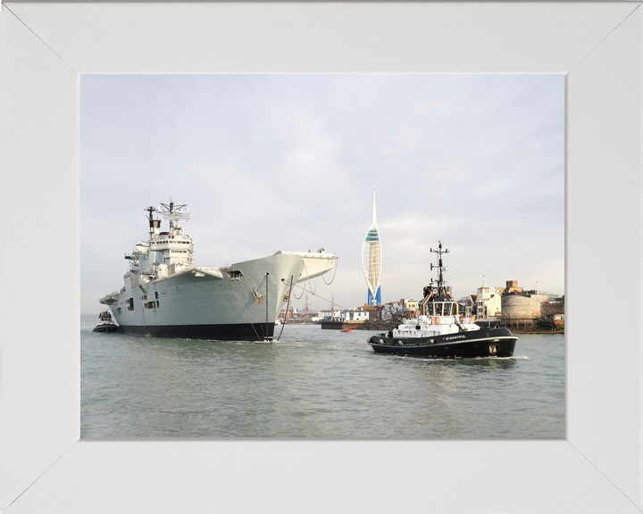 HMS Illustrious (R06) Royal Navy Invincible Class Aircraft Carrier Leaving Portsmouth Photo Print Wall Art Decor - Posters, Prints, & Visual Artwork - by Hampshire Prints (image 5 of 9)