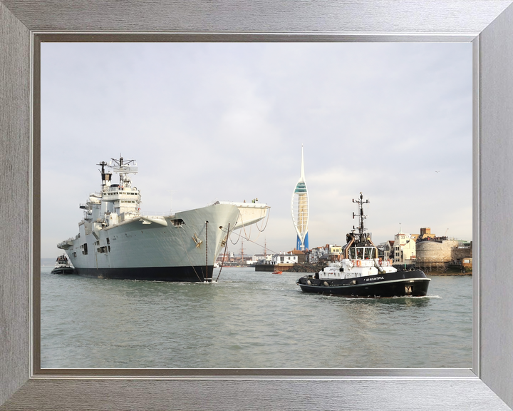 HMS Illustrious (R06) Royal Navy Invincible Class Aircraft Carrier Leaving Portsmouth Photo Print Wall Art Decor - Posters, Prints, & Visual Artwork - by Hampshire Prints (image 7 of 9)