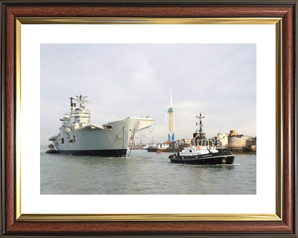 HMS Illustrious (R06) Royal Navy Invincible Class Aircraft Carrier Leaving Portsmouth Photo Print Wall Art Decor - Posters, Prints, & Visual Artwork - by Hampshire Prints (image 8 of 9)