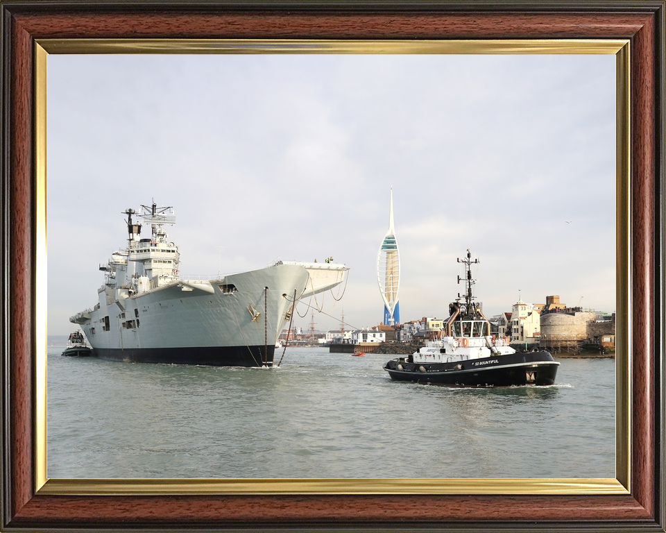 HMS Illustrious (R06) Royal Navy Invincible Class Aircraft Carrier Leaving Portsmouth Photo Print Wall Art Decor - Posters, Prints, & Visual Artwork - by Hampshire Prints (image 9 of 9)