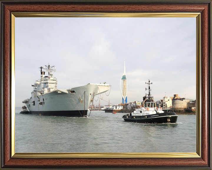 HMS Illustrious (R06) Royal Navy Invincible Class Aircraft Carrier Leaving Portsmouth Photo Print Wall Art Decor - Posters, Prints, & Visual Artwork - by Hampshire Prints (image 9 of 9)