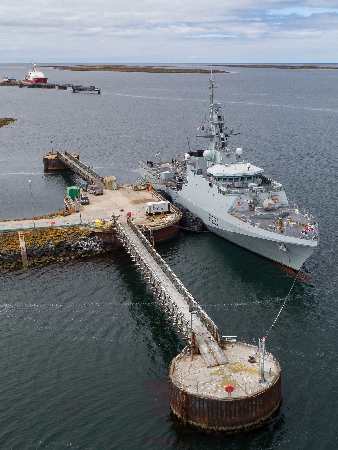 HMS Forth (P222) Royal Navy River Class Patrol Ship Alongside Falklands Photo Print Wall Art Decor - Posters, Prints, & Visual Artwork - by Hampshire Prints (image 1 of 9)
