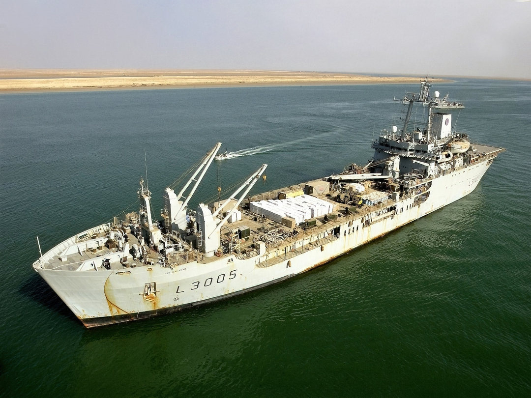 RFA Sir Galahad L3005 Round Table Class Ship March 2003 High Port Bow View