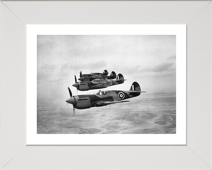 RAF Kittyhawk Mark Is in Formation Photo Print - Royal Air Force Aircraft Hampshire Prints 10 x 8 White Frame Yes