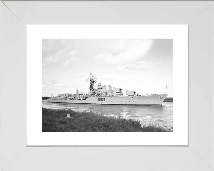 HMS Dainty (D108) Royal Navy Daring Class Destroyer Starboard View Photo Print Wall Art Decor Posters, Prints, & Visual Artwork Hampshire Prints 10 x 8 White Frame Yes