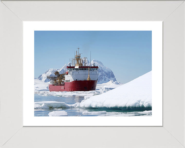HMS Protector (A173) Photo Print - Starboard Bow View - Royal Navy Ice Patrol Vessel Hampshire Prints 10 x 8 White Frame Yes
