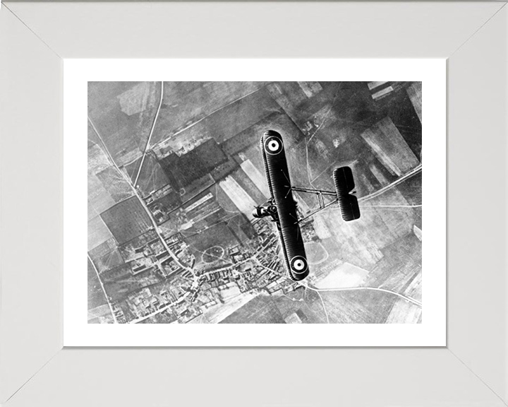 RAF FE.2b fighter over the Western Front 1916 Photo Print - Royal Air Force Aircraft Posters, Prints, & Visual Artwork Hampshire Prints 10 x 8 White Frame Yes