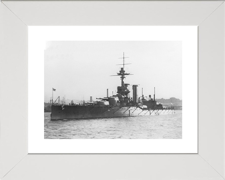 HMS Ajax (1912) Royal Navy V Class Battleship Photo Print Warship Wall Art Posters, Prints, & Visual Artwork Hampshire Prints 10 x 8 White Frame Yes