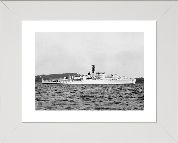 HMS Crane (U23) Royal Navy Black Swan Class Sloop Starboard Beam View Photo Print Wall Art Decor Posters, Prints, & Visual Artwork Hampshire Prints 10 x 8 White Frame Yes