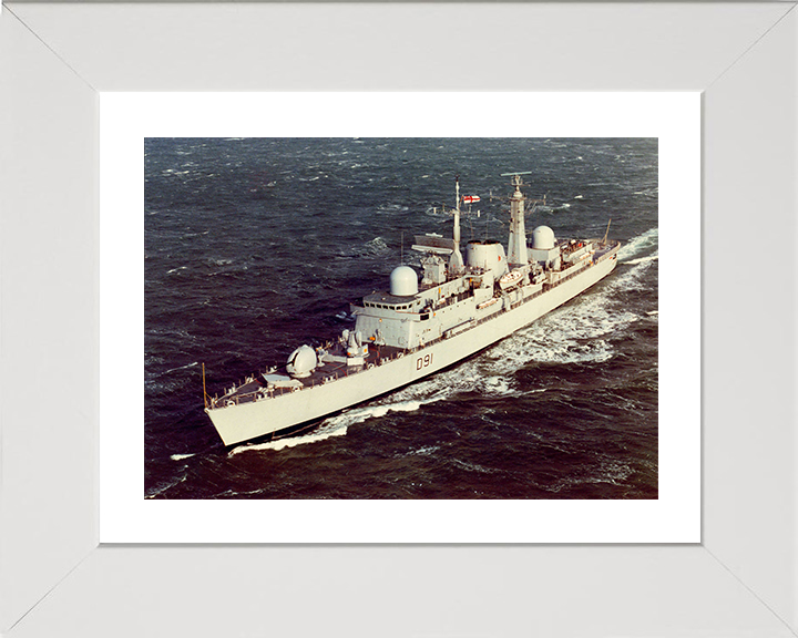HMS Nottingham (D91) Photo Print - During Sea Trials 1983 - Royal Navy Type 42 Destroyer Posters, Prints, & Visual Artwork Hampshire Prints 10 x 8 White Frame Yes