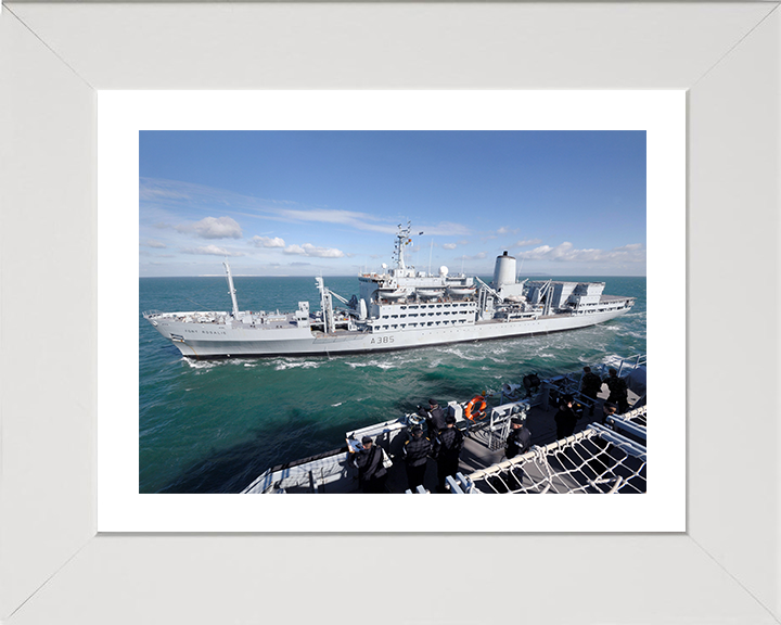 RFA Fort Rosalie (A385) Photo Print - RAS 2007 - Royal Fleet Auxiliary Fort Rosalie Class Ship Posters, Prints, & Visual Artwork Hampshire Prints 10 x 8 White Frame Yes