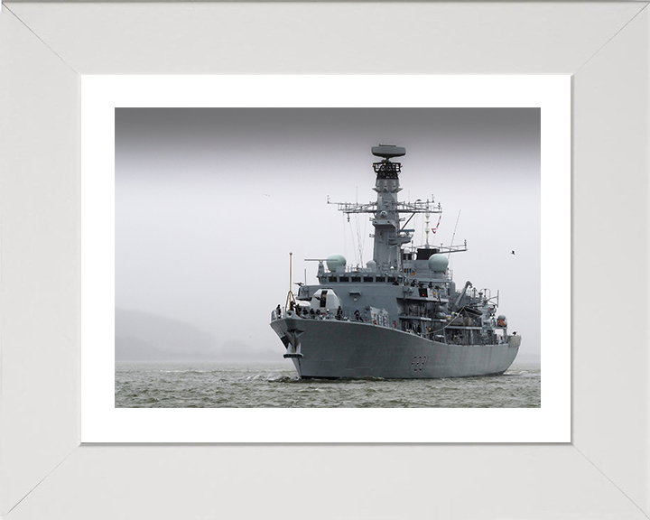 HMS Argyll (F231) Photo Print - Sails After Refit 2017 - Royal Navy Type 23 Frigate Posters, Prints, & Visual Artwork Hampshire Prints 10 x 8 White Frame Yes