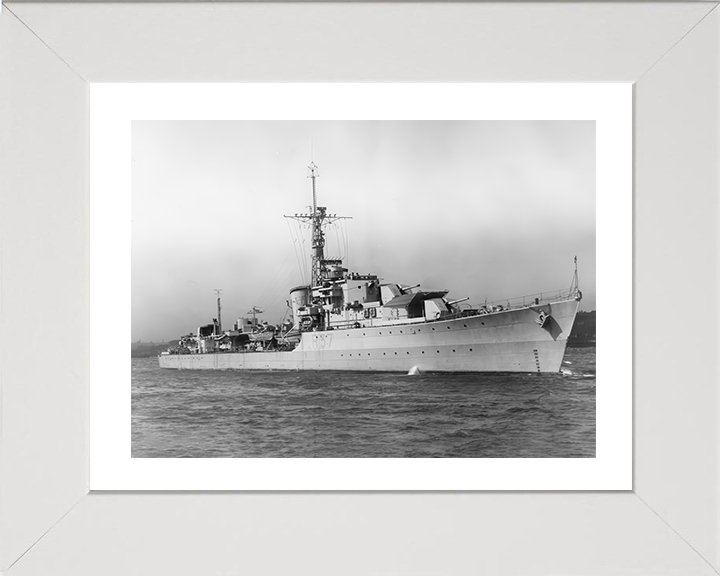 HMS Whelp (R37) Photo Print - At Sea 1944 - Royal Navy W Class Destroyer Hampshire Prints 10 x 8 White Frame Yes