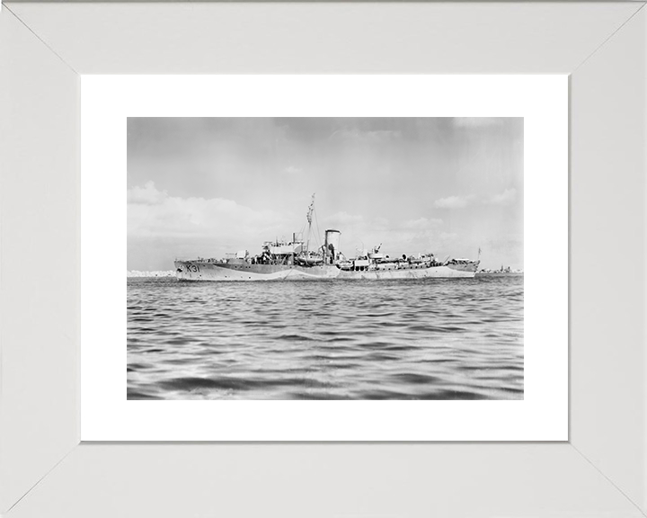 HMS Camellia (K31) Royal Navy Flower Class Corvette Port Beam View Photo Print Wall Art Decor Posters, Prints, & Visual Artwork Hampshire Prints 10 x 8 White Frame Yes
