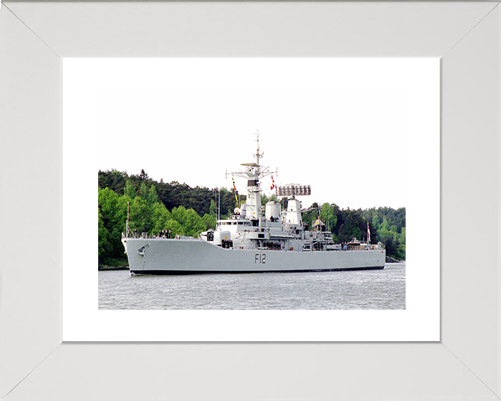 HMS Achilles (F12) Royal Navy Leander Class Frigate Photo Print Warship Wall Art Posters, Prints, & Visual Artwork Hampshire Prints 10 x 8 White Frame Yes