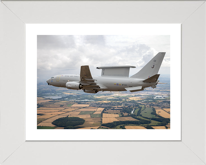 RAF E-7 Wedgetail AEW Mk1 Flypast Photo Print - Royal Air Force Aircraft Hampshire Prints 10 x 8 White Frame Yes