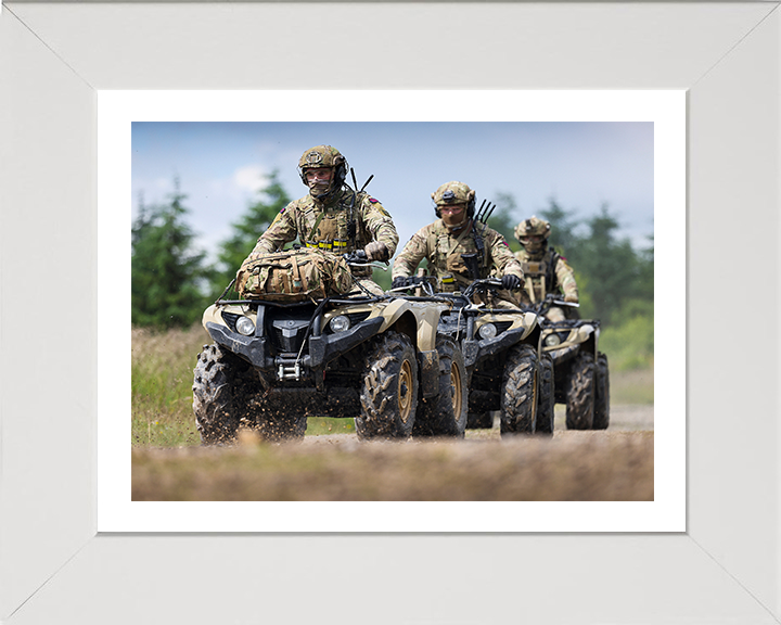 Royal Marine Commandos on Quad Bikes Photo Print - 3 Commando Brigade Hampshire Prints 10 x 8 White Frame Yes