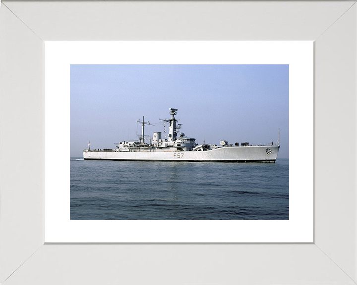 HMS Andromeda (F57) Royal Navy Leander Class Frigate Entering Port Photo Print Wall Art Decor Posters, Prints, & Visual Artwork Hampshire Prints 10 x 8 White Frame Yes