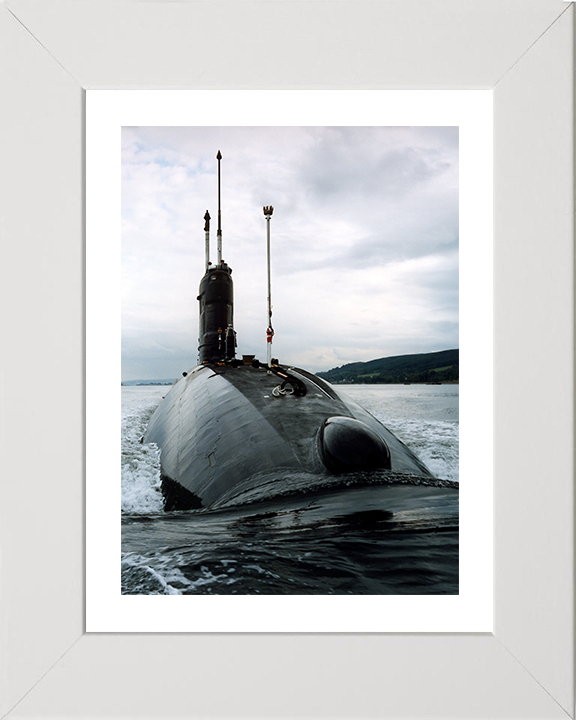 HMS Torbay (S90) Photo Print - Clyde 1993 - Royal Navy Trafalgar Class Submarine Hampshire Prints 10 x 8 White Frame Yes