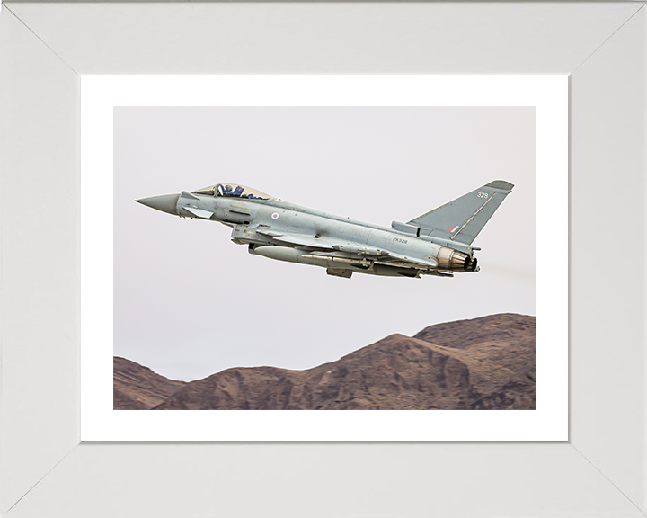 RAF Typhoon Taking Off Photo Print - Royal Air Force Aircraft Hampshire Prints 10 x 8 White Frame Yes