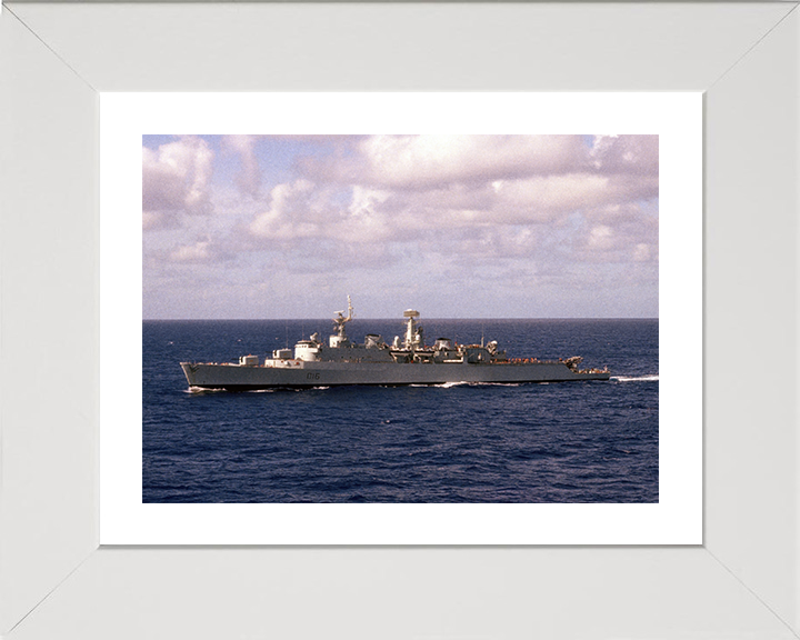 HMS London (D16) Photo Print - At Sea 1981 - Royal Navy County Class Destroyer Hampshire Prints 10 x 8 White Frame Yes
