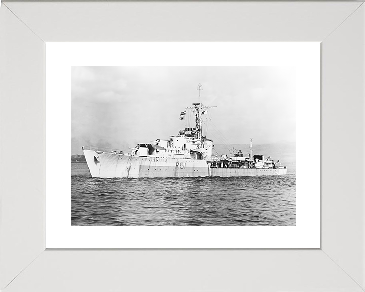 HMS Chevron (R51) Royal Navy C Class Destroyer Port Side View Photo Print Wall Art Decor Posters, Prints, & Visual Artwork Hampshire Prints 10 x 8 White Frame Yes