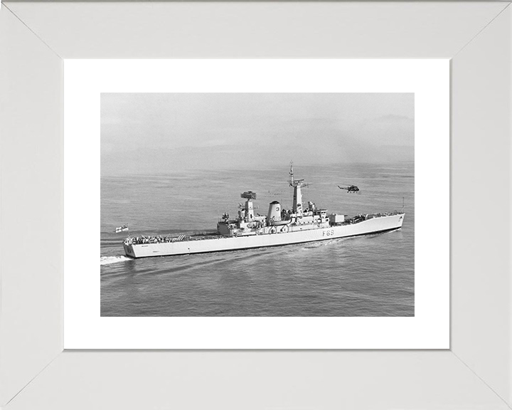 HMS Bacchante (F69) Royal Navy Leander Class Frigate Starboard Side View Photo Print Wall Art Decor Posters, Prints, & Visual Artwork Hampshire Prints 10 x 8 White Frame Yes