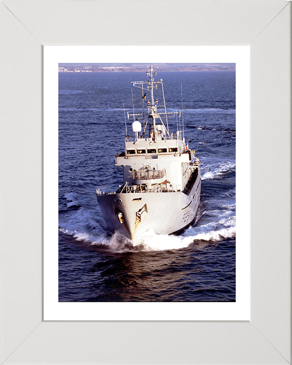 HMS Guernsey (P297) Photo Print - Bow View – Royal Navy Island Class Patrol Vessel Hampshire Prints 10 x 8 White Frame Yes